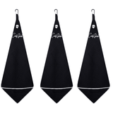 Magnetic Golf Towel with Ball Pocket - Black