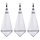 Magnetic Golf Towel with Ball Pocket - White