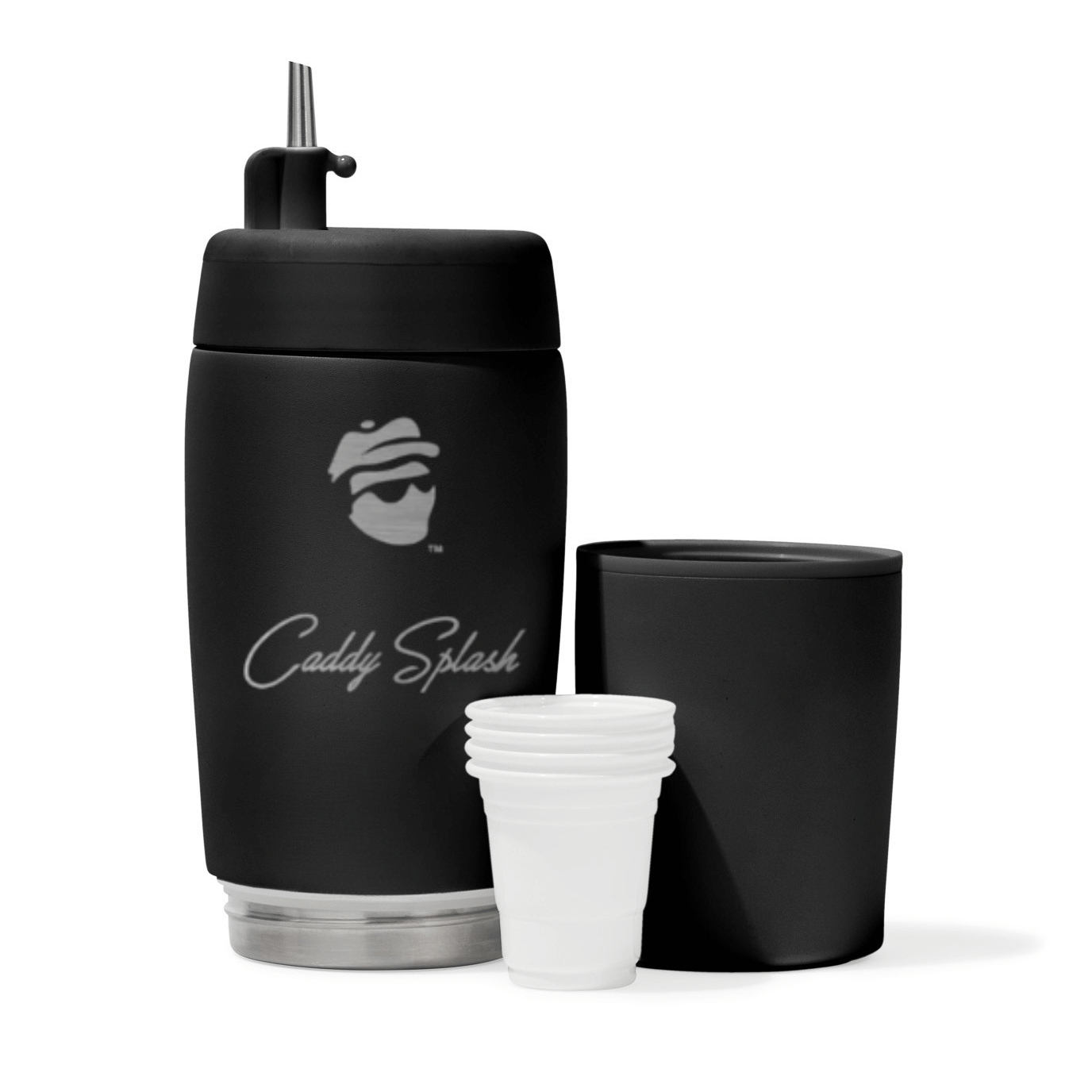 Caddy Splash Flask Set: 20 oz Stainless Steel, Double-Insulated & Pour Spout