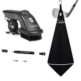 Deluxe Golf Club Cleaning Kit: Club Cleaner, Groove Sharpener & Magnetic Towel