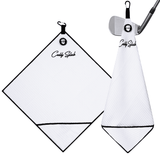 Magnetic Golf Towel with Ball Pocket - White