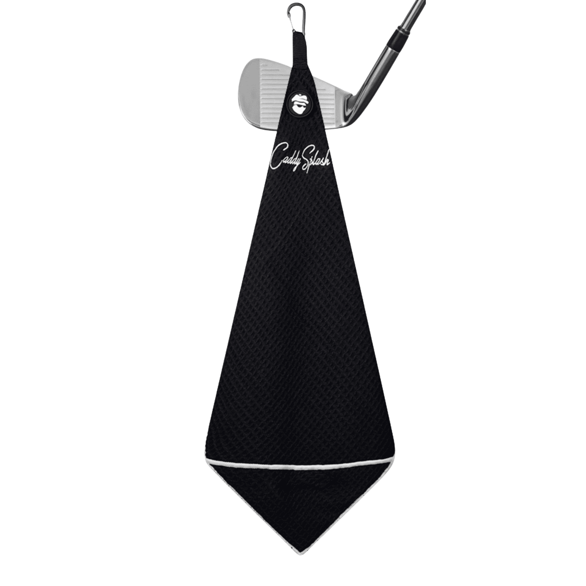 Magnetic Golf Towel with Ball Pocket - Black