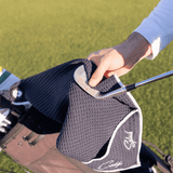 Golf Pocket Mag Towel - Black + Golf Club Water Brush Pro Bundle