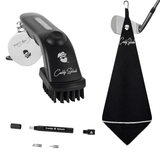 Deluxe Golf Club Cleaning Kit: Club Cleaner, Groove Sharpener & Magnetic Towel