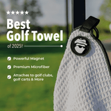 Magnetic Golf Towel with Ball Pocket - White