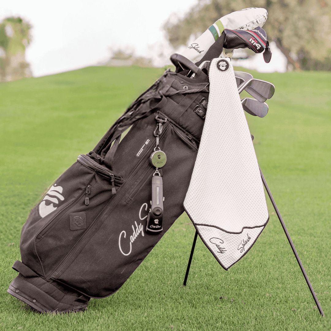 Golf Pocket Mag Towel - White + Golf Club Water Brush Pro Bundle
