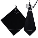 Magnetic Golf Towel with Ball Pocket - Black