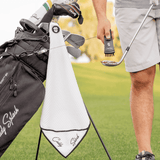 Golf Pocket Mag Towel - White + Golf Club Water Brush Pro Bundle