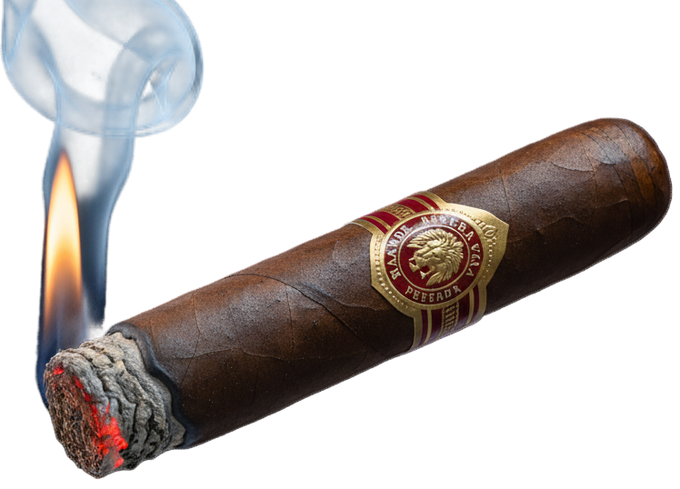 cigar lighting up, with transparent background